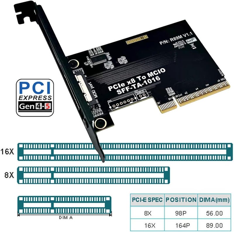 CY Card External MCIO 8i Mini Cool Edge IO SFF-TA-1016 to PCIE5.0 PCI-Express 8X VROC Adapter for Mainboard SSD Graphics Card - Image 2